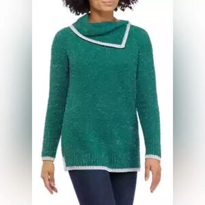 Crown & Ivy Women's Drop Shoulder Sleeve Sweater Green Size L